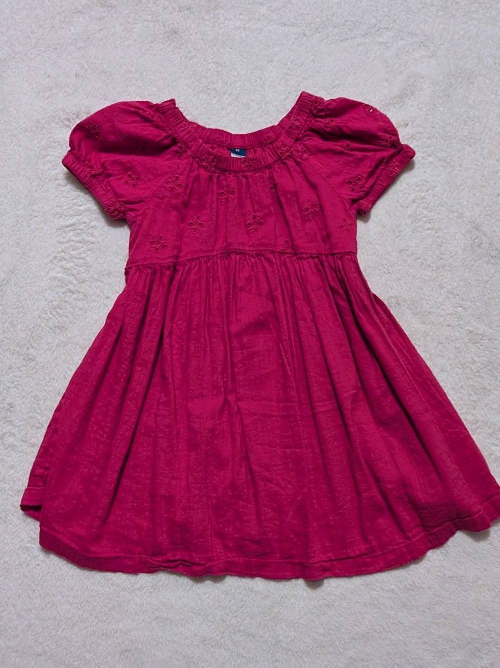 Old Navy Pink Babydoll Dress With Floral Embroidery
